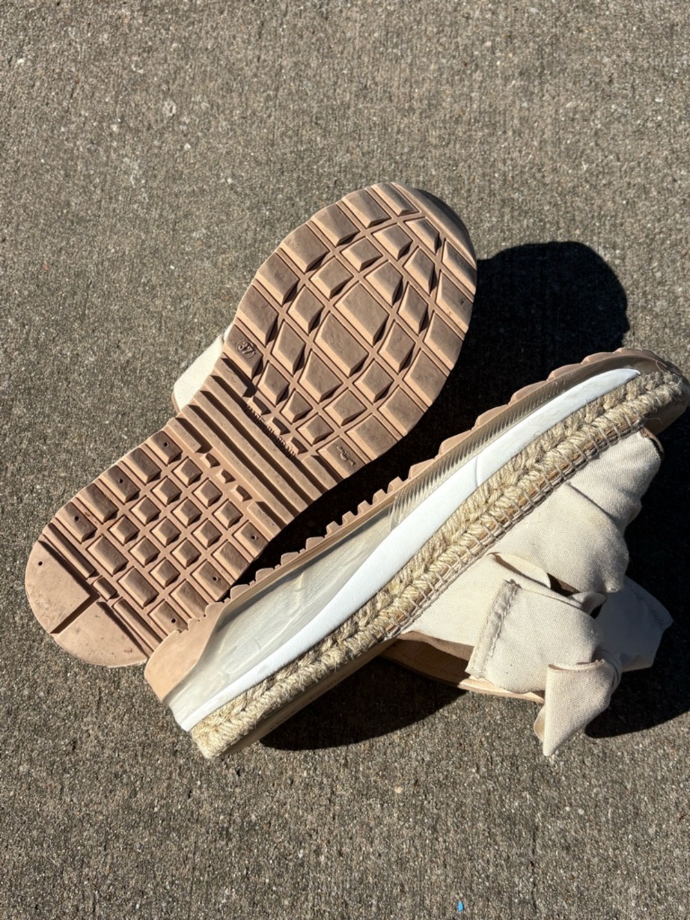 Free People Chapman Sandal Cream Espadrille Platform Slide Sandals with Bow - Picture 5 of 9